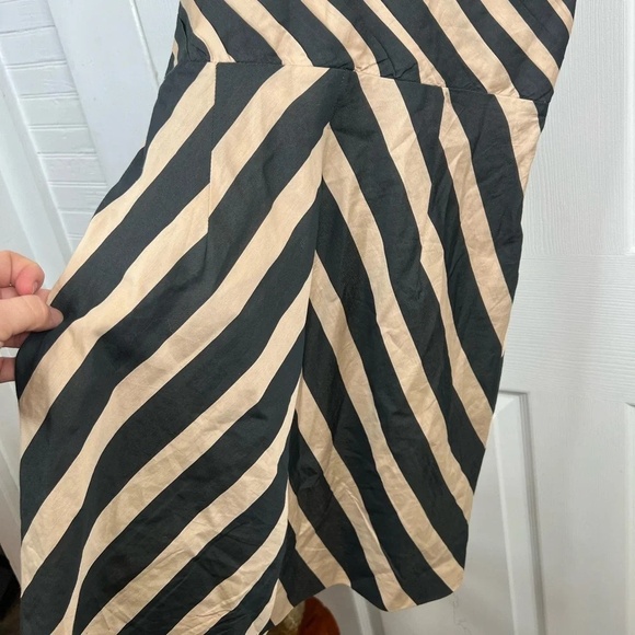 Leifsdottir Anthropologie Women's Black and Tan Striped  Sheath Dress Size 4 - Picture 8 of 11